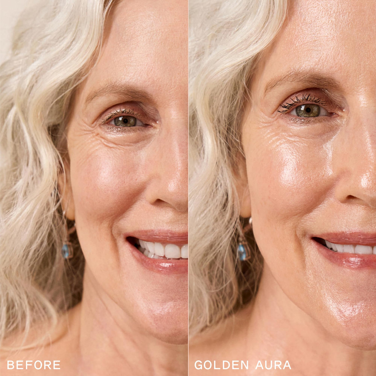 Keys Soulcare serum applied on model demonstrating dewy glow benefit