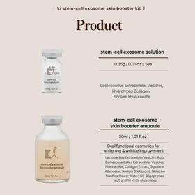 ki cosmetics ampoule and five vials arranged for easy kit overview