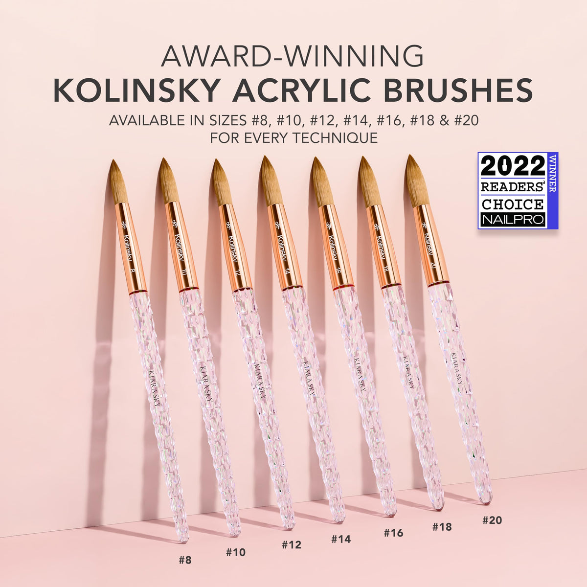 Kiara Sky brush bristle close-up showing Kolinsky tip for precise bead control