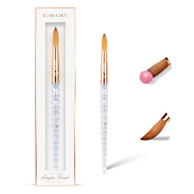 Kiara Sky brush #12 front view showing branded handle and balanced design benefit