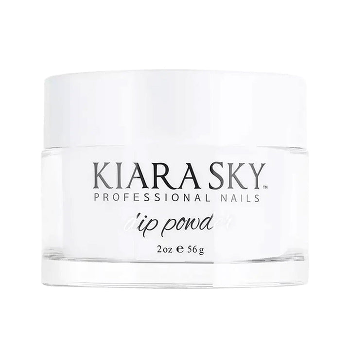 Kiara Sky clear dip powder front packaging showing label and jar benefit protection