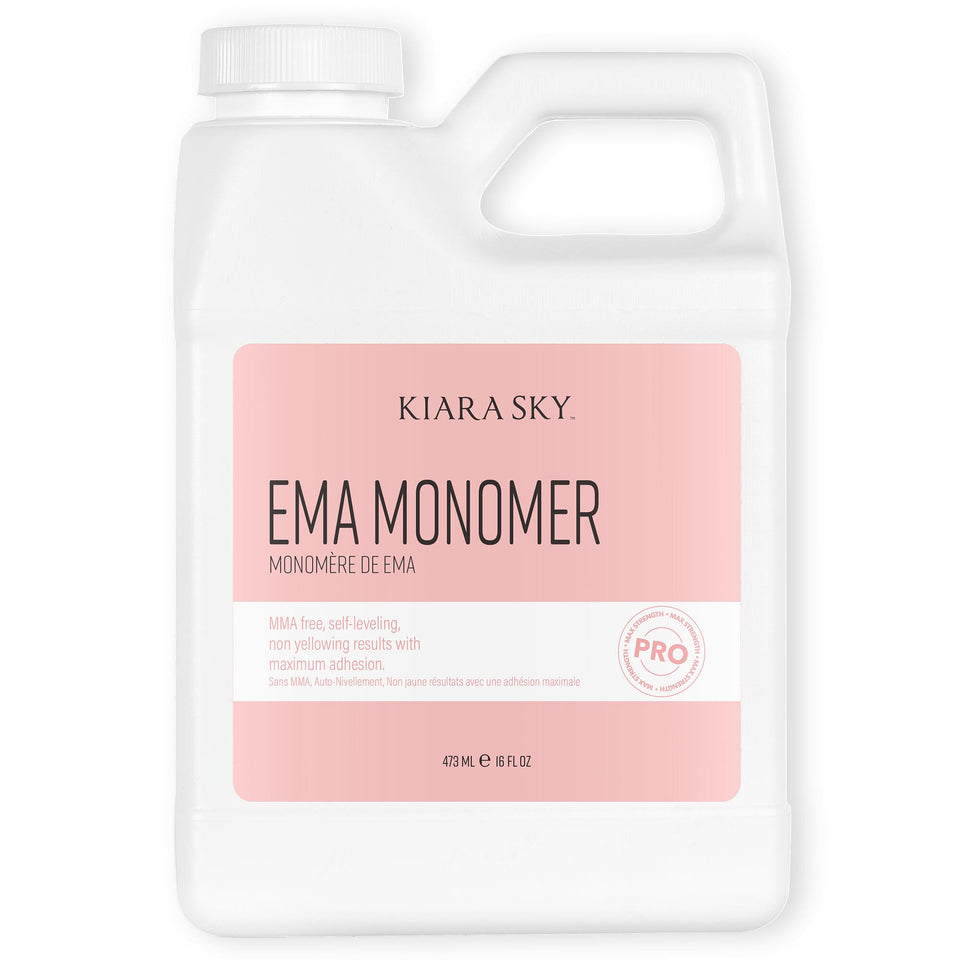 Kiara Sky front bottle view showing 16 fl oz professional monomer and salon-ready size