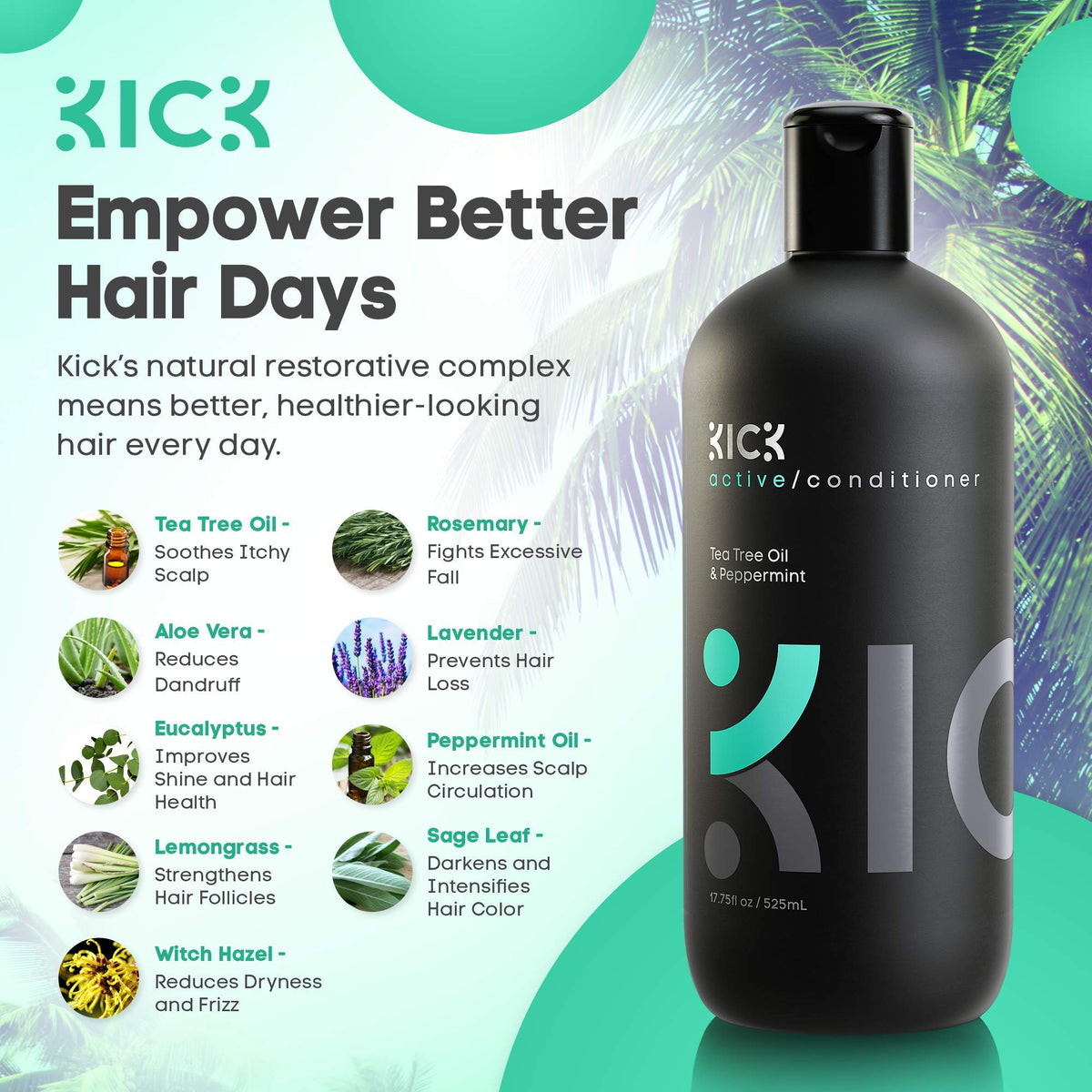 Kick close-up of conditioner consistency for smooth detangling benefit