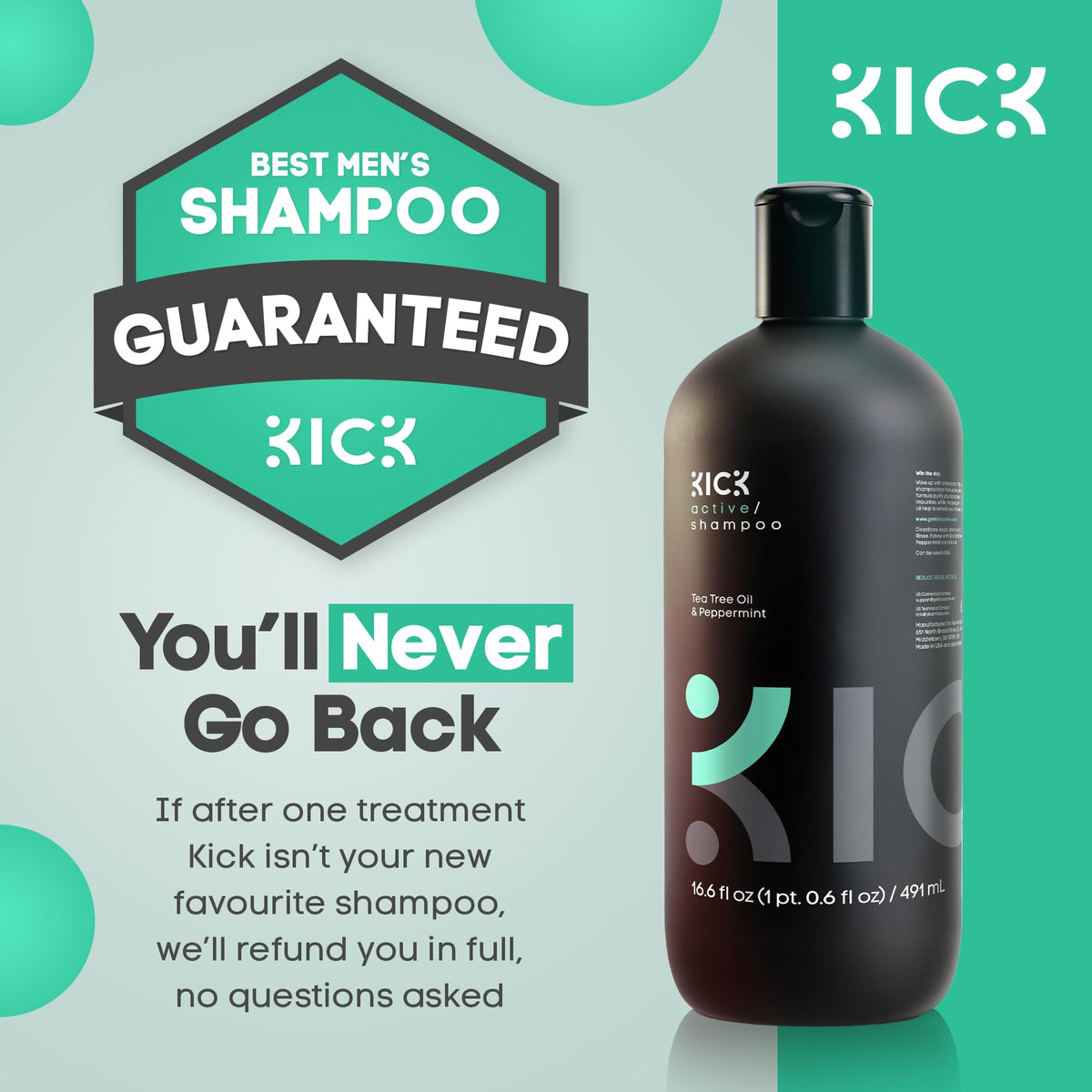 Kick shampoo on bathroom shelf suggesting daily grooming routine