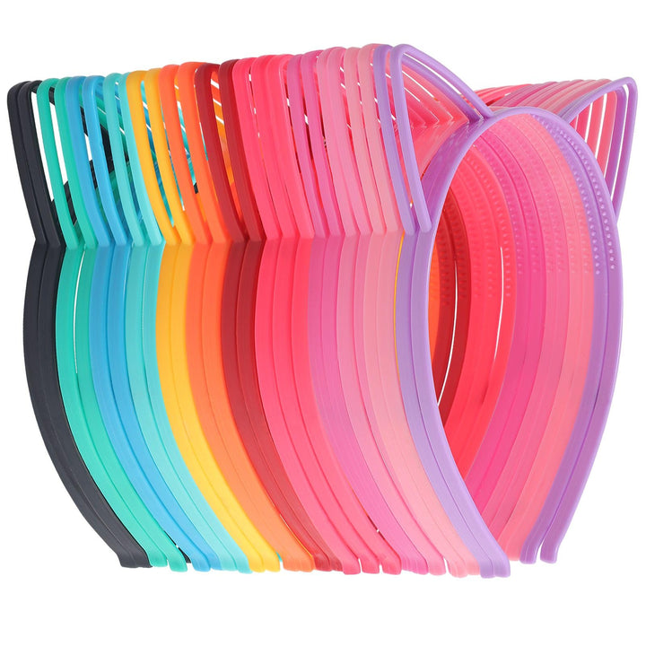 KICOSY front view pack of 25 cat ear headbands showing quantity and style benefit