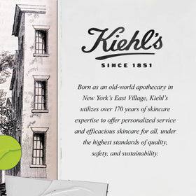 Kiehl's 8.4 fl oz jar beside a hand for scale showing travel‑friendly size and long lasting use