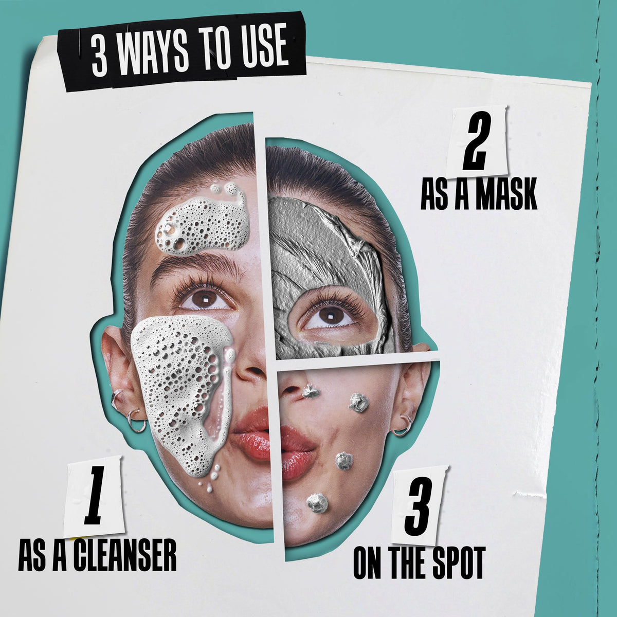 Kiehl's paste with charcoal and kaolin clay showcasing oil‑absorbing actives