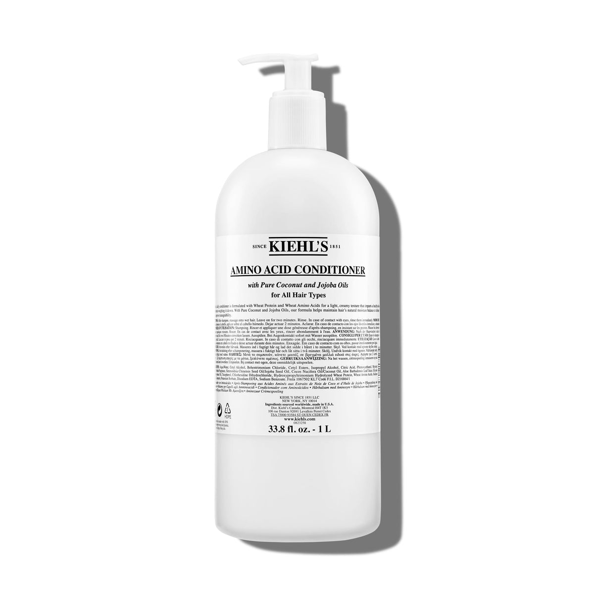 Kiehl's front pump bottle showing product branding and convenience