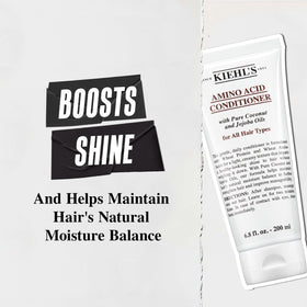 Kiehl's product being applied in shower to wet hair for quick detangling benefit