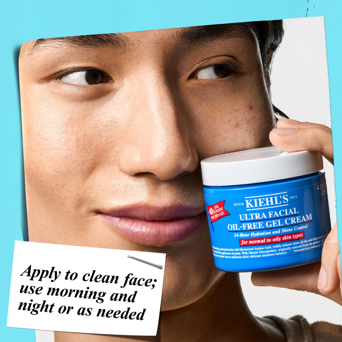 Kiehl's application on skin demonstrating instant cooling and refreshment