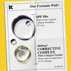 Kiehl's ingredients label close-up showing collagen peptide and SPF info