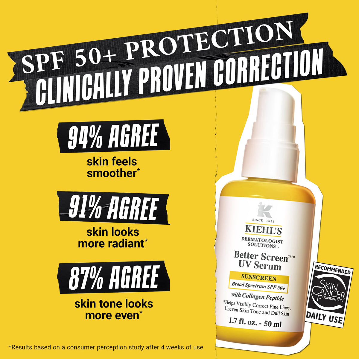 Kiehl's pump and cap detail highlighting easy-dispense convenience benefit