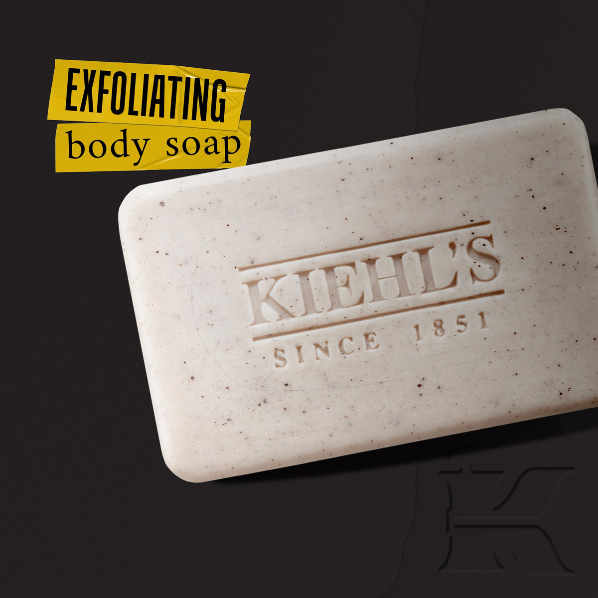 Kiehl's close-up of bar texture with pumice and jojoba for effective buffing benefit