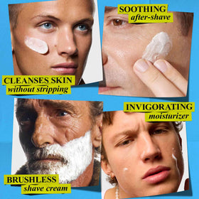 Kiehl's brushless shave cream close-up showing smooth consistency for comfortable shaves