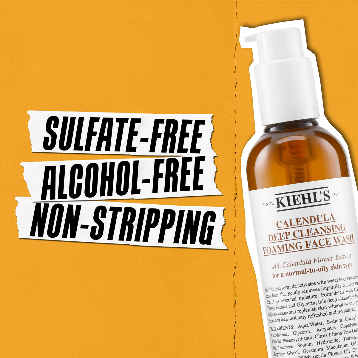 Kiehl's pump and cap detail highlighting convenient dispensing and waste reduction