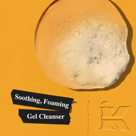 Kiehl's dispensing foam from pump demonstrating easy application and rich lather benefit
