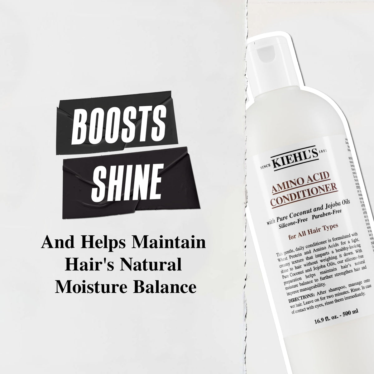 Kiehl's conditioner being applied to wet hair demonstrating easy detangling