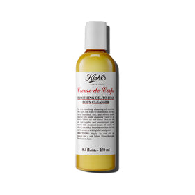 Kiehl's bottle front view showing product label and size, highlights moisturizing benefit