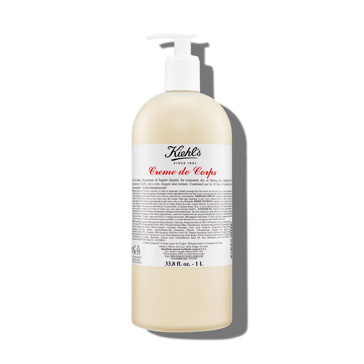 Kiehl's bottle front pump view showing label and easy dispensing