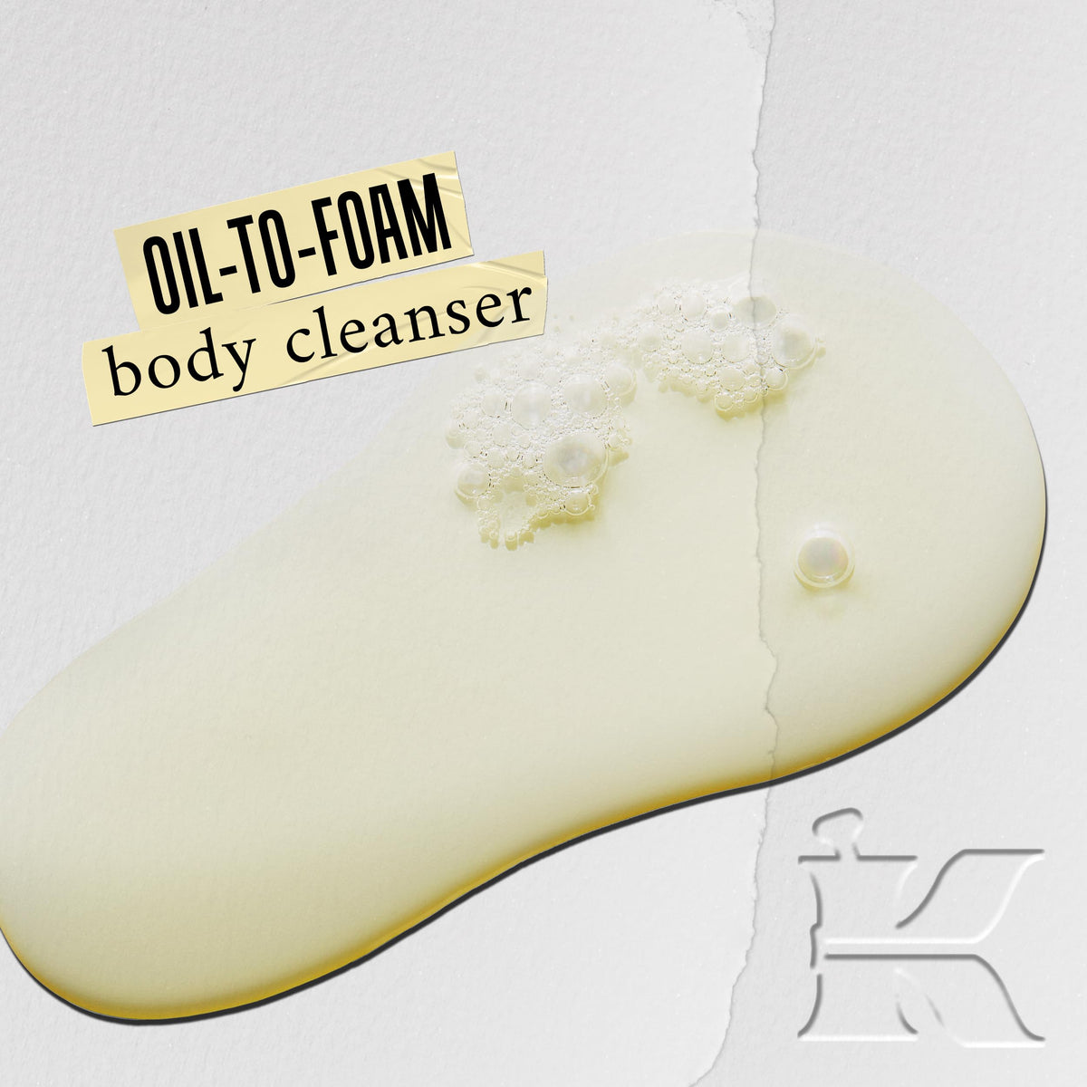 Kiehl's pump dispensing oil-to-foam texture, demonstrating gentle application benefit
