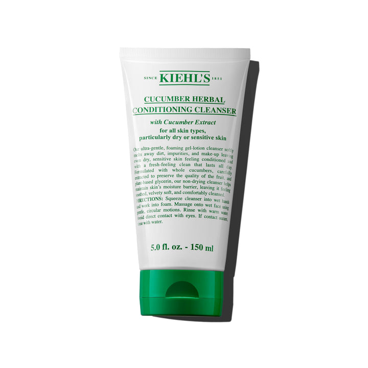Kiehl's front packaging showing cleanser and gentle, hydrating benefits