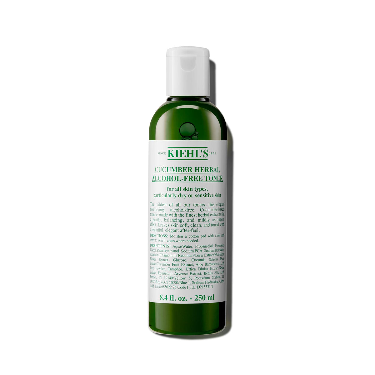 Kiehl's front bottle shot showing label and clean formula benefits
