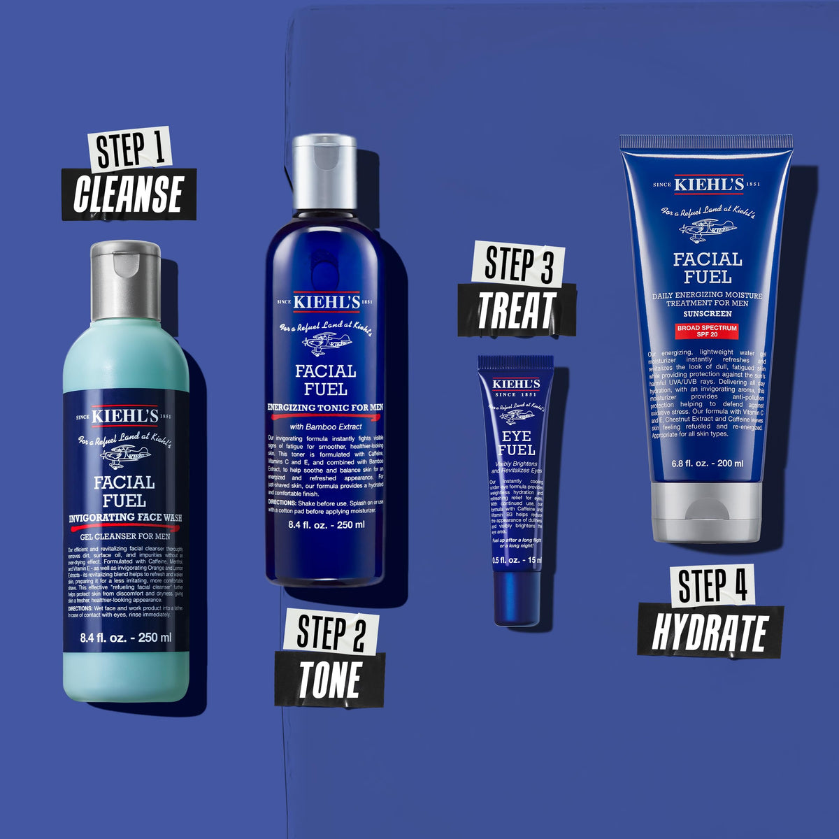 Kiehl's on bathroom shelf conveying daily-use convenience and grooming ritual