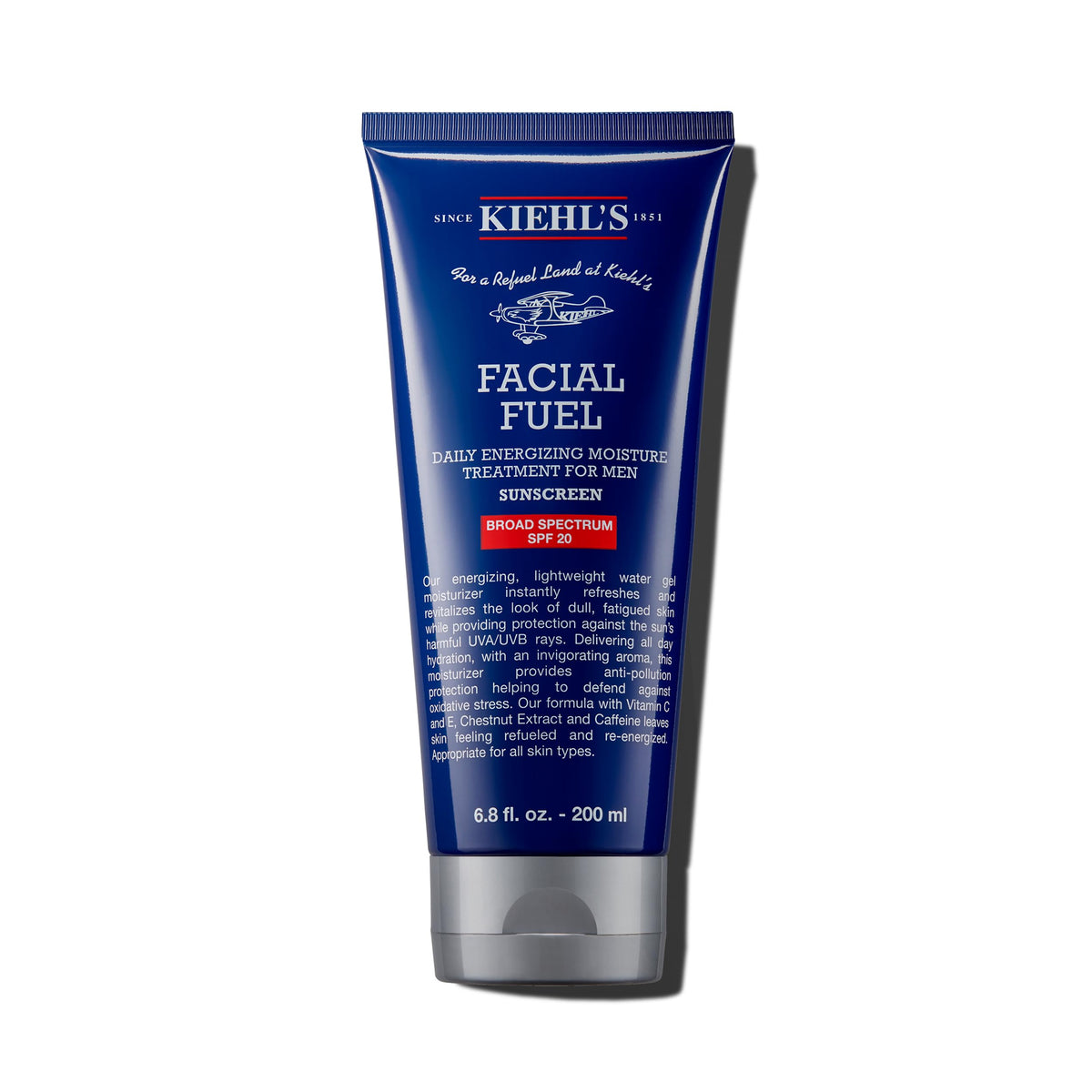 Kiehl's front packaging showing moisturizer tube and SPF benefit
