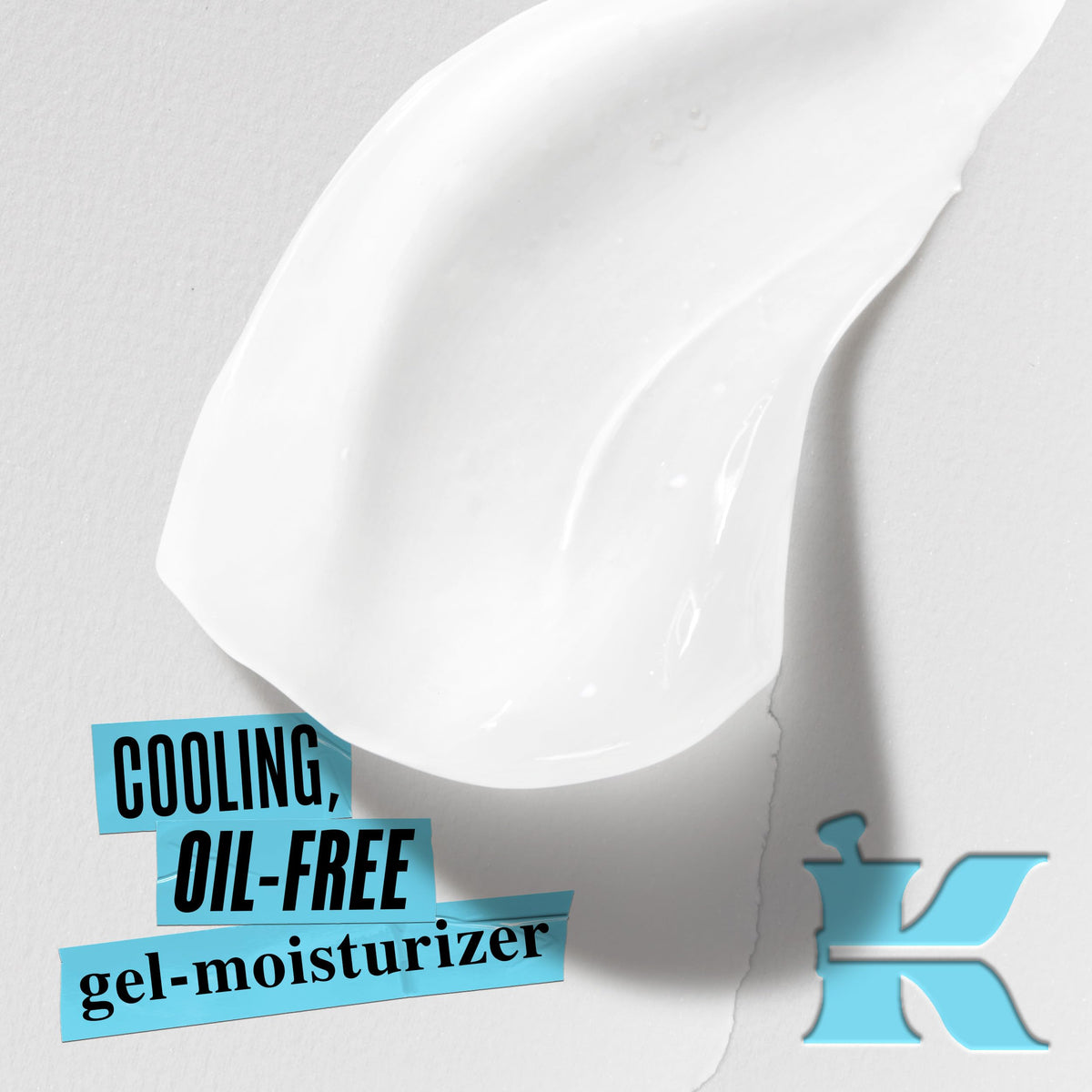 Kiehl's gel-cream texture close-up illustrating lightweight hydration