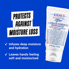 Kiehl's being applied to dry hands showing immediate softening and protection