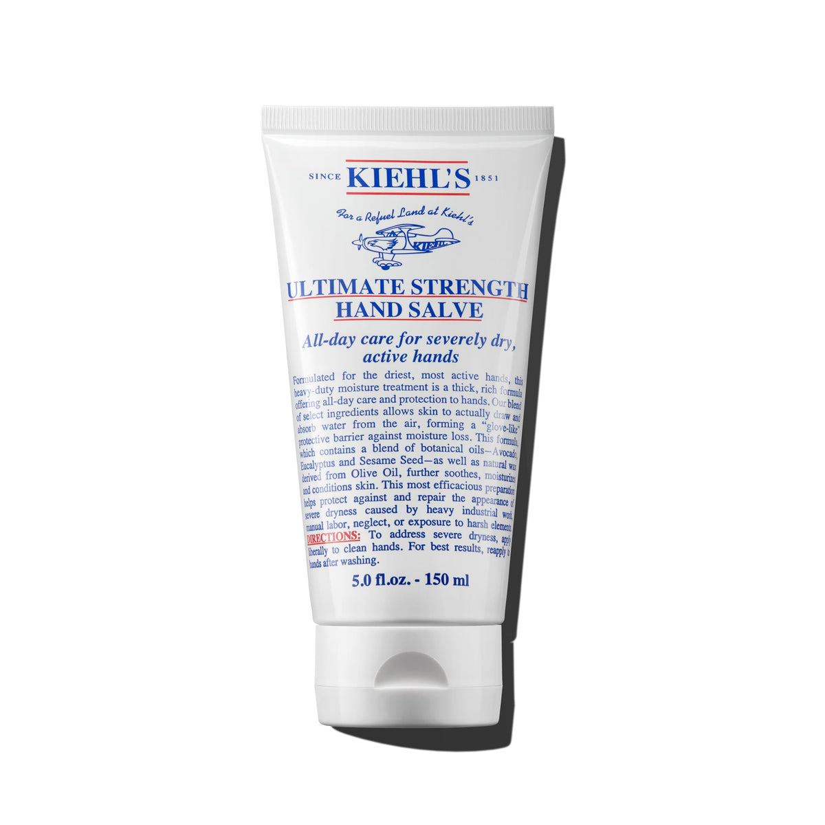Kiehl's hand salve front packaging showing product and size benefits