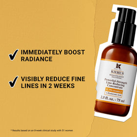 Kiehl's ingredient label close-up showing Vitamin C and hyaluronic acid details