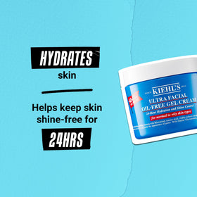 Kiehl's jar open revealing gel-cream consistency for quick absorption