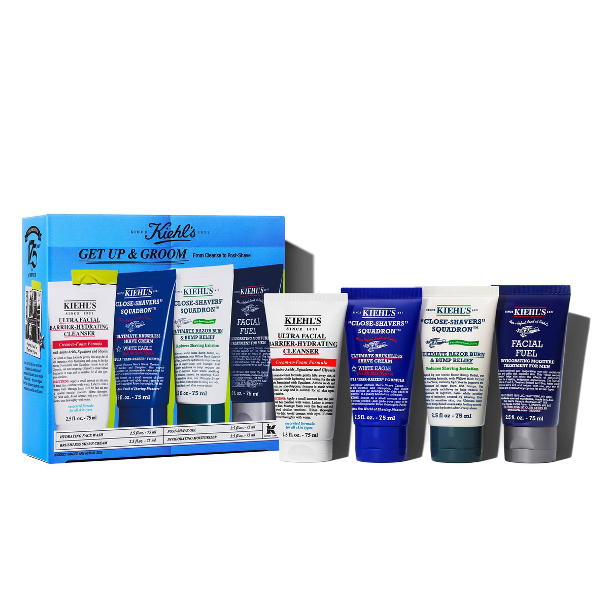 Kiehl's kit front packaging showing full grooming set and gift-ready appeal