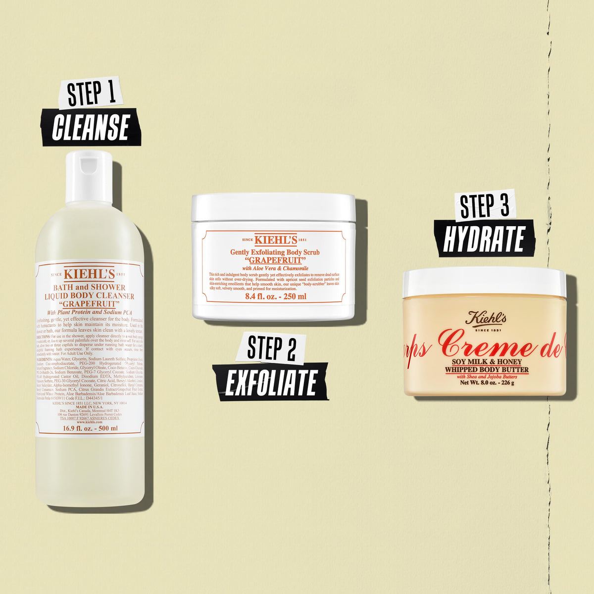 Kiehl's jar positioned in bathroom routine scene showing seamless daily use