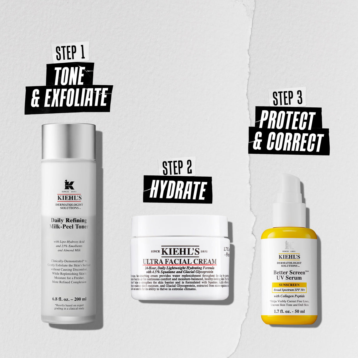 Kiehl's displayed in bathroom setting suggesting seamless addition to routine