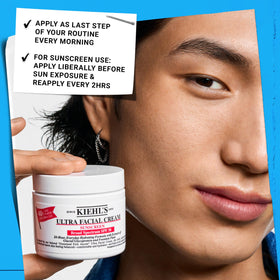Kiehl's on bathroom vanity in lifestyle scene suggesting daily skincare simplicity benefit
