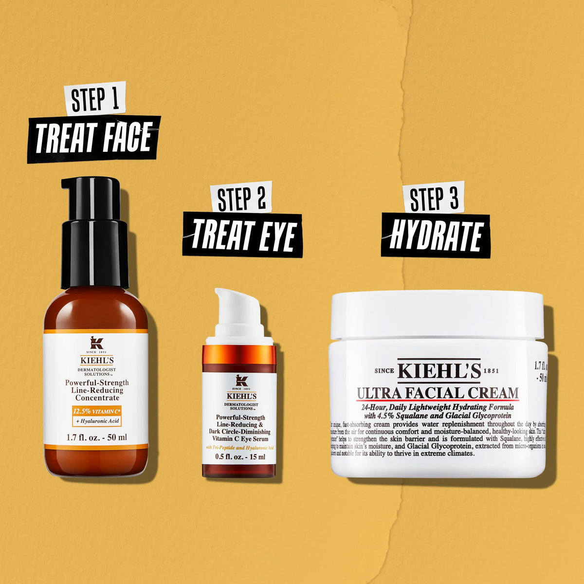 Kiehl's serum on bathroom vanity during morning routine, suggests refreshed appearance
