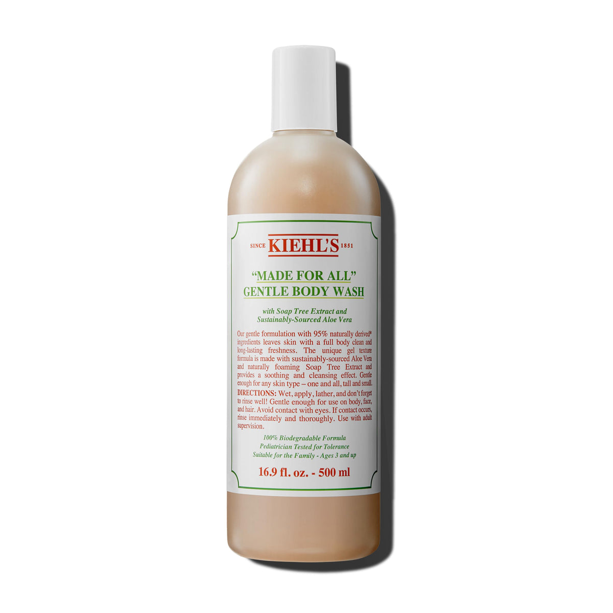 Kiehl's Made for All front packaging shows label and benefits for easy identification