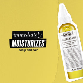 Kiehl's bottle held in hand showing size and easy-handling for at-home treatments benefit