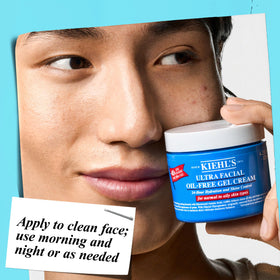 Kiehl's applied as makeup base on model showing smooth, shine-free canvas benefit