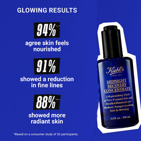 Kiehl's bottle on a nightstand illustrating bedtime skincare benefit