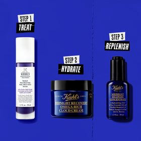 Kiehl's label and ingredient list close-up showing naturally derived formulation benefit