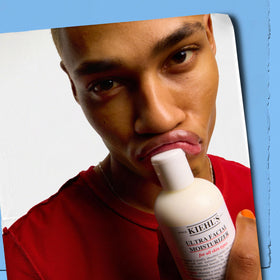 Kiehl's moisturizer on bathroom shelf suggesting everyday routine benefit