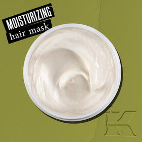 Kiehl's rich cream texture close‑up highlighting olive and avocado oil nourishment for soft hair