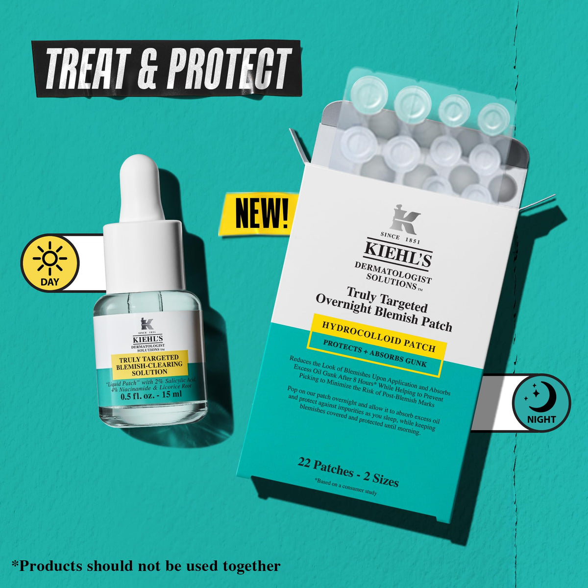 Kiehl's patches on bathroom counter staged for everyday skincare routine
