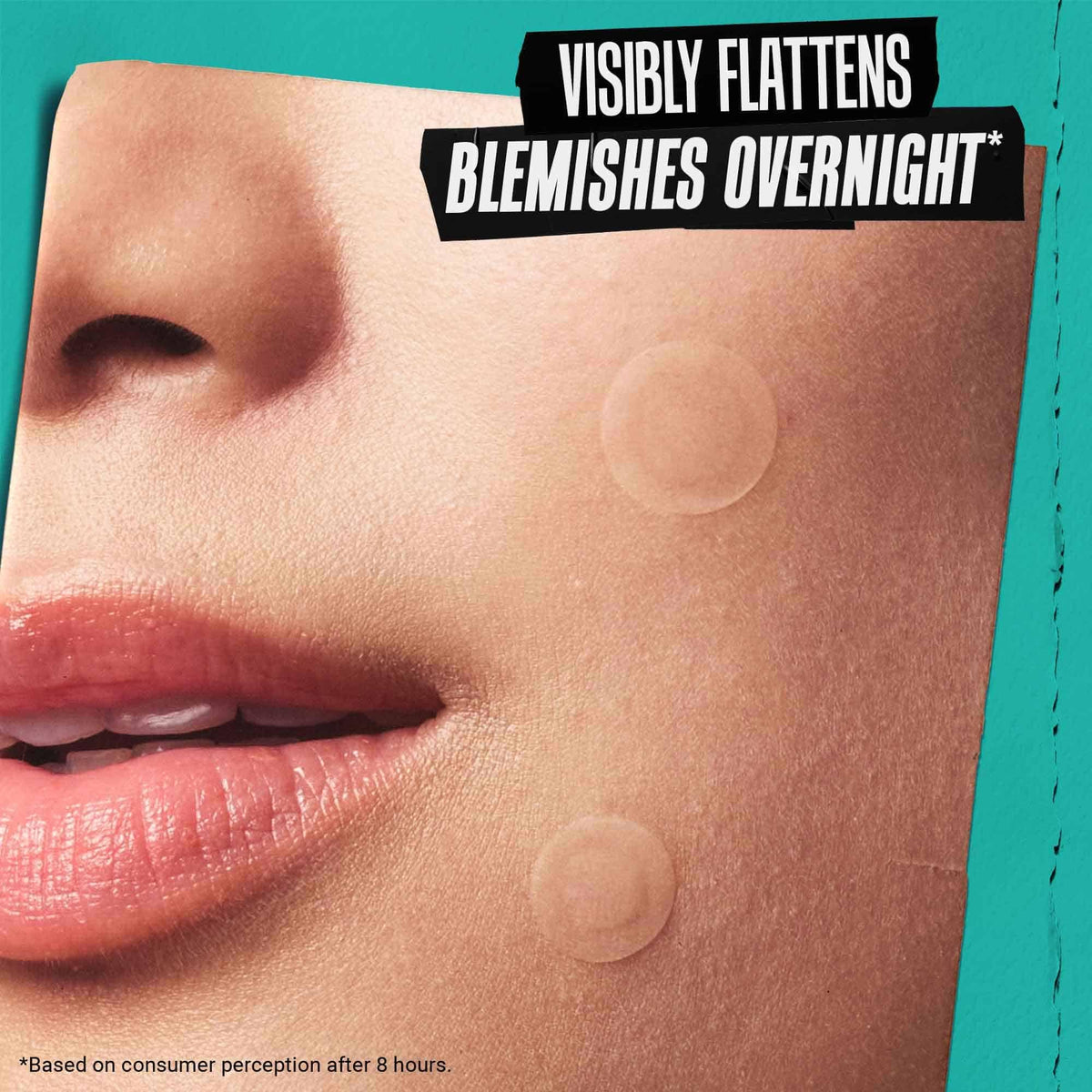 Kiehl's patch under light makeup showing concealment and protection