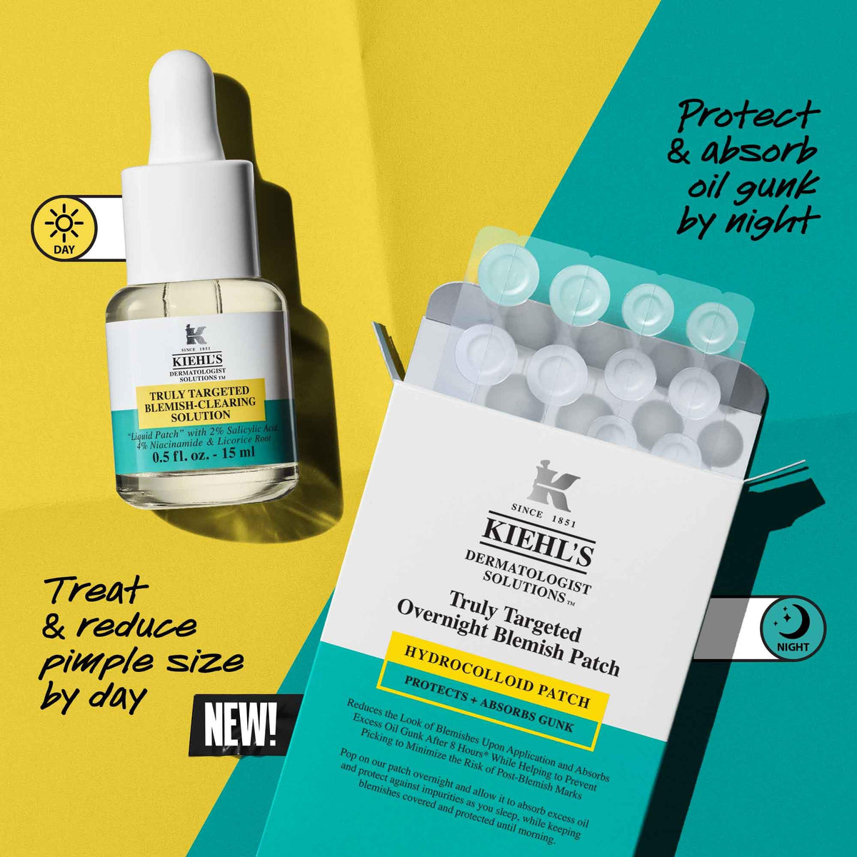 Kiehl's two patch sizes side-by-side for choosing correct fit