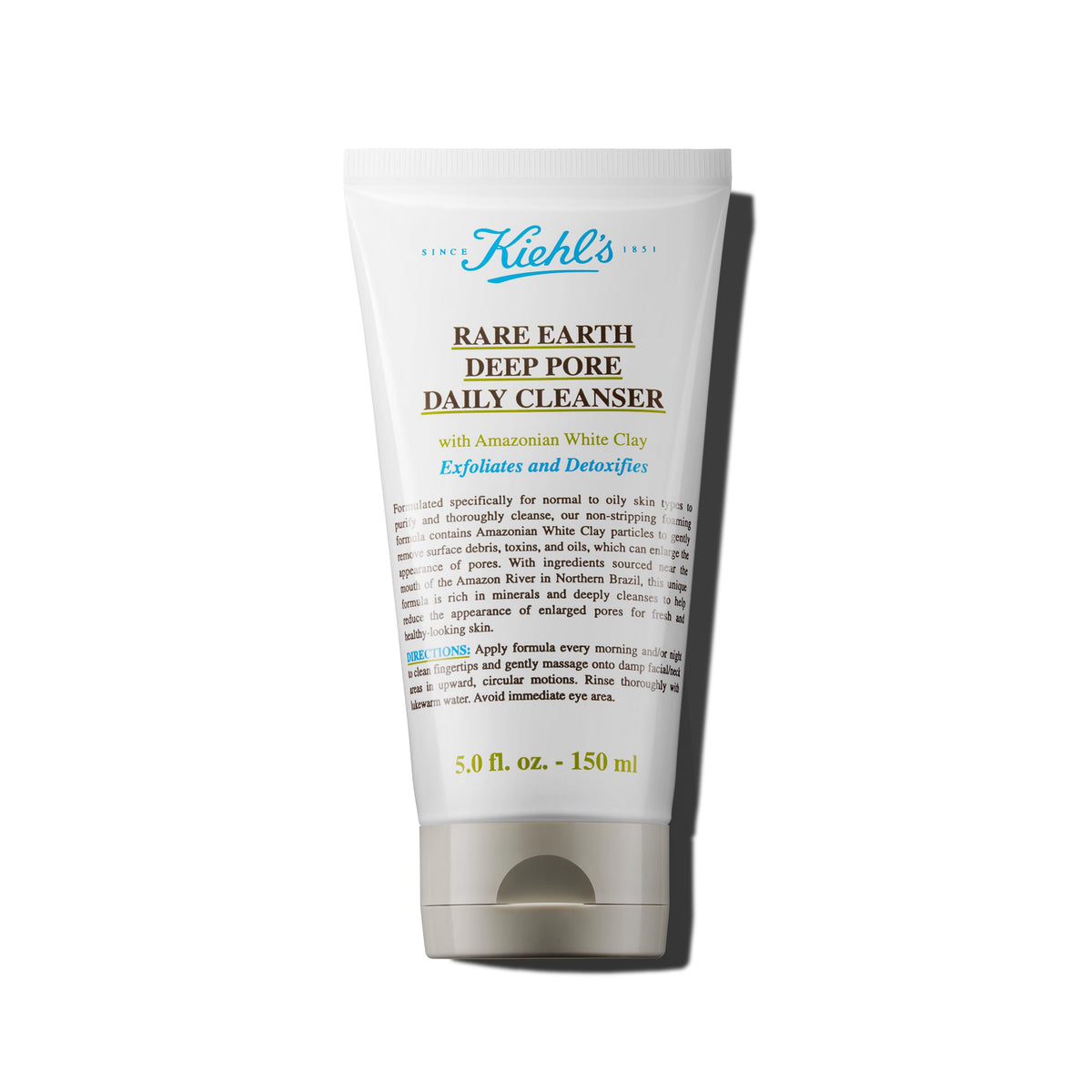 Kiehl's front packaging of cleanser showing brand and product benefit