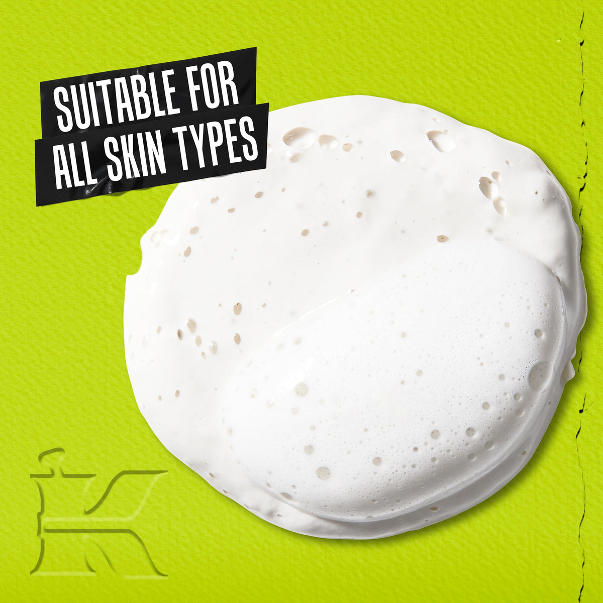 Kiehl's close-up of cleanser texture highlighting gentle exfoliation benefit